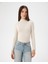 Kadın Krem Balıkçı İçlik - EcoVero™ Viskoz, Yarı Balıkçı Yaka, Uzun Kollu, Tek Kat İnce Isı Katmanı 3
