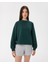 Kadın Koyu Yeşil Basic EasySize Sweatshirt - Uzun Kollu, Basic Fit, Sertifikalı Organik Pamuk, Günlük ve Spor Sweat 1