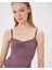 Kadın Lila Büzgülü Askılı Atlet - EcoVero™ Viskoz, Göğüs Büzgü Detaylı, Tek Kat, Hafif ve Rahat İç/Dış Giyim 3