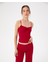 Kadın Kırmızı Büzgülü Askılı Atlet - EcoVero™ Viskoz, Göğüs Büzgü Detaylı, Tek Kat, Hafif ve Rahat İç/Dış Giyim 1