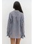 Rosy Transparan Çizgili Mavi Oversize Gömlek 7