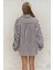 Rosy Transparan Çizgili Kahve Oversize Gömlek 5