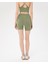 Kadın Açık Yeşil Viskoz Şort - EcoVero Viskoz Yüksek Bel, Önü Dikişsiz, Çift Kat Kumaş, Yoga Pilates Biker Şort 2