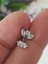 Kalp Badem Dikdörtgen Taşlı Titanyum 6x1.2mm Labret Delici 1