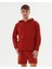 Tarçın Turuncu Kiremit Erkek Uzun Kollu Kanguru Cepli Organik Pamuk Kapşonlu Sweatshirt 3