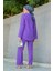 Mira Bürümcük Kumaş Tunik Pantolon Takım-Mor 4