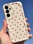 Samsung Galaxy S25 Kılıf Kamera Korumalı Dalga Kenarlı Kırmızı Kalp Desenli Silikon Kapak 7
