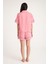 Dream Pembe Viskon Kumaş Maskülen Şort Pijama Takım 2