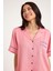 Dream Pembe Viskon Kumaş Maskülen Şort Pijama Takım 5