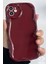 Apple iPhone 12 Uyumlu Kılıf Kamera Korumalı Dalga Kenarlı Darbe Emici Bordo Silikon Kapak 2