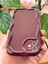 Apple iPhone 12 Uyumlu Kılıf Kamera Korumalı Dalga Kenarlı Darbe Emici Bordo Silikon Kapak 7