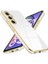 Samsung Galaxy A54 Kılıf Parlak Kenarlı Altın Işlemeli Kamera Korumalı Bark Kapak 2