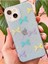 Apple iPhone 13/14 Uyumlu Kılıf Mavi Simli Renkli Fiyonk Desenli Parlak Darbe Emici Kapak 6