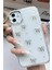 Apple iPhone 12/12 Pro Kılıf Fiyonk Desenli Şeffaf Simli Gümüş Kamera Çıkıntılı Parlak Kapak 1