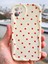 Apple iPhone 12 Kılıf Kamera Korumalı Dalga Kenarlı Kırmızı Kalp Desenli Silikon Kapak 7