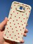 Samsung Galaxy J7 Prime Kılıf Kamera Korumalı Dalga Kenarlı Kırmızı Kalp Desenli Silikon Kapak 6