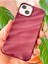 Apple iPhone 13 - 14 - 15 Kılıf Parlak Kabartmalı Dalga Tasarımlı Desenli Mürdüm Darbe Emici Silikon Kapak 6