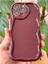 Apple iPhone 16 Pro Max Uyumlu Kılıf Kamera Korumalı Dalga Kenarlı Darbe Emici Bordo Silikon Kapak 4