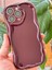 Apple iPhone 15 Pro Uyumlu Kılıf Kamera Korumalı Dalga Kenarlı Darbe Emici Bordo Silikon Kapak 3