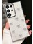 Samsung Galaxy S25 Ultra Uyumlu Kılıf Fiyonk Desenli Şeffaf Simli Gümüş Kamera Çıkıntılı Parlak Kapak 1