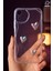 Apple iPhone Xr Kılıf 3D Kalpli Inci Tasarımlı Desenli Kamera Korumalı Şeffaf Silikon Kapak 2
