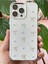 Apple iPhone 14 Pro Max Kılıf Fiyonk Desenli Şeffaf Simli Gümüş Kamera Çıkıntılı Parlak Kapak 5