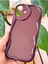 Apple iPhone 16 Plus Uyumlu Kılıf Kamera Korumalı Dalga Kenarlı Darbe Emici Bordo Silikon Kapak 3