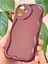 Apple iPhone 16 Plus Uyumlu Kılıf Kamera Korumalı Dalga Kenarlı Darbe Emici Bordo Silikon Kapak 6