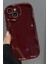 Apple iPhone 15 Uyumlu Kılıf Kamera Korumalı Dalga Kenarlı Darbe Emici Bordo Silikon Kapak 2