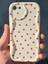 Apple iPhone 7/8/se 2020 2022 Kılıf Kamera Korumalı Dalga Kenarlı Kırmızı Kalp Desenli Silikon Kapak 8