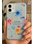 Apple iPhone 12/12 Pro Uyumlu Kılıf Mavi Simli Çiçek Desenli Renkli Parlak Darbe Emici Kapak 1