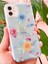 Apple iPhone 12/12 Pro Uyumlu Kılıf Mavi Simli Çiçek Desenli Renkli Parlak Darbe Emici Kapak 2