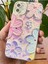 Apple iPhone 11 Kılıf Renk Değiştiren Taşlı Kamera Lens Korumalı Pembe Çiçek Desenli Darbe Emici Kapak 5