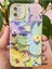 Apple iPhone 11 Kılıf Renk Değiştiren Taşlı Kamera Lens Korumalı Mavi Çiçek Desenli Darbe Emici Kapak 3