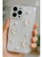 Apple iPhone 15 Pro Max Kılıf 3D Kalpli Inci Tasarımlı Desenli Kamera Korumalı Şeffaf Silikon Kapak 3
