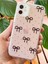 Apple iPhone 11 Uyumlu Kılıf Simli Siyah Fiyonk Desenli Renkli Parlak Darbe Emici Kapak 3