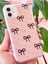 Apple iPhone 11 Uyumlu Kılıf Simli Siyah Fiyonk Desenli Renkli Parlak Darbe Emici Kapak 6