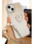 Apple iPhone 13 - 14 - 15 Kılıf Aynalı Inci Charm Askılı Kalp Tasarımlı Desenli Silikon Kapak 1
