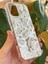 Apple iPhone 16 Kılıf Parlak Beyaz Yaprak Desenli Darbe Emici Kamera Korumalı Renkli Kapak 7