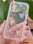 Apple iPhone 7 / 8 Plus Kılıf 3D Kalpli Inci Tasarımlı Desenli Kamera Korumalı Şeffaf Silikon Kapak 6