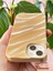 Apple iPhone 13/14 Kılıf Parlak Kabartmalı Dalga Tasarımlı Desenli Gold Darbe Emici Silikon Kapak 6