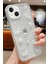 Apple iPhone 13/14 Uyumlu Kılıf Fiyonk ve Inci Desenli Şeffaf Simli Kamera Çıkıntılı Parlak Kapak 1