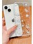 Apple iPhone 13/14 Uyumlu Kılıf Fiyonk ve Inci Desenli Şeffaf Simli Kamera Çıkıntılı Parlak Kapak 2