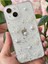 Apple iPhone 13/14 Uyumlu Kılıf Fiyonk ve Inci Desenli Şeffaf Simli Kamera Çıkıntılı Parlak Kapak 5