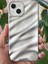 Apple iPhone 13/14 Kılıf Parlak Kabartmalı Dalga Tasarımlı Desenli Gümüş Darbe Emici Silikon Kapak 6