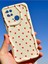 Xiaomi Redmi 10C/POCO C40 Kılıf Kamera Korumalı Dalga Kenarlı Kırmızı Kalp Desenli Silikon Kapak 6