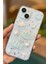 Apple iPhone 13 - 14 - 15 Kılıf Simli Mavi Balık ve Deniz Kabuğu Desenli Tasarımlı Silikon Kapak 3