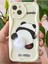 Apple iPhone 13 Uyumlu Kılıf Tasarımlı Desenli Kamera Korumalı Panda Beyaz Püsküllü Silikon Kapak 3