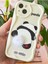 Apple iPhone 13 Uyumlu Kılıf Tasarımlı Desenli Kamera Korumalı Panda Beyaz Püsküllü Silikon Kapak 4