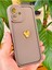 Apple iPhone 16 Kılıf 3D Kalp Tasarımlı Kahverengi Desenli Yumuşak Kamera Korumalı Silikon Kapak 8